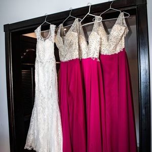 Bride and bridesmaid dresses